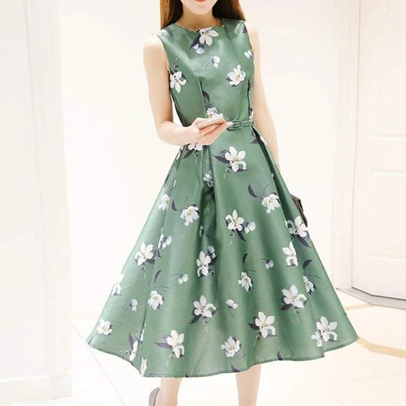 FashionSierra - Women's Dresses Casual Printed Off Shoulder Tank Dress