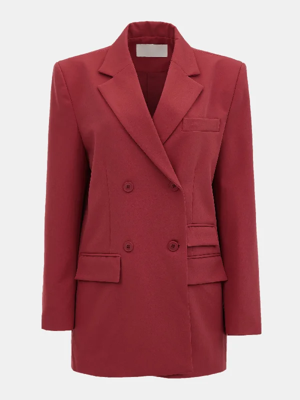 Ticket Pocket Blazer, Crimson