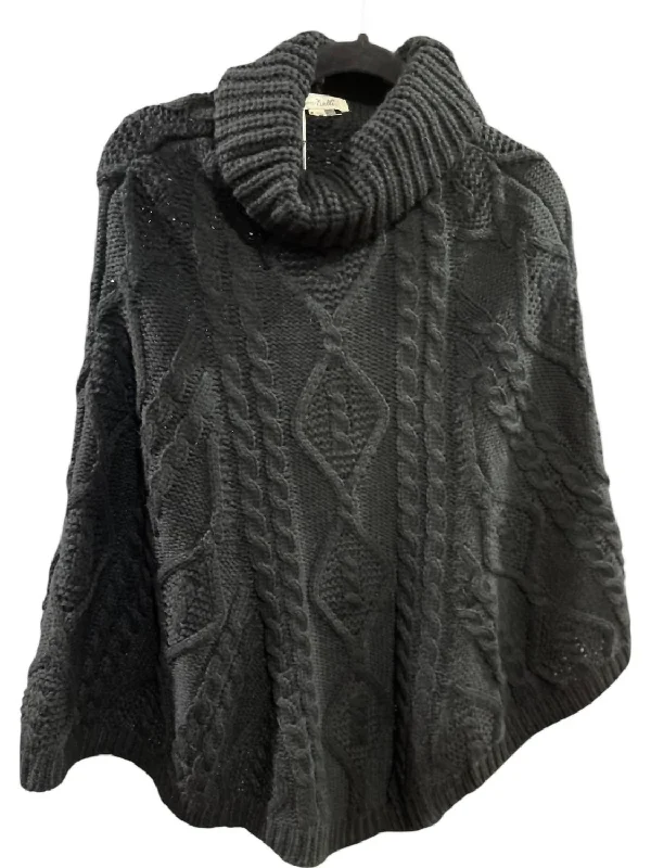Women's Campfire Cape Poncho In Black